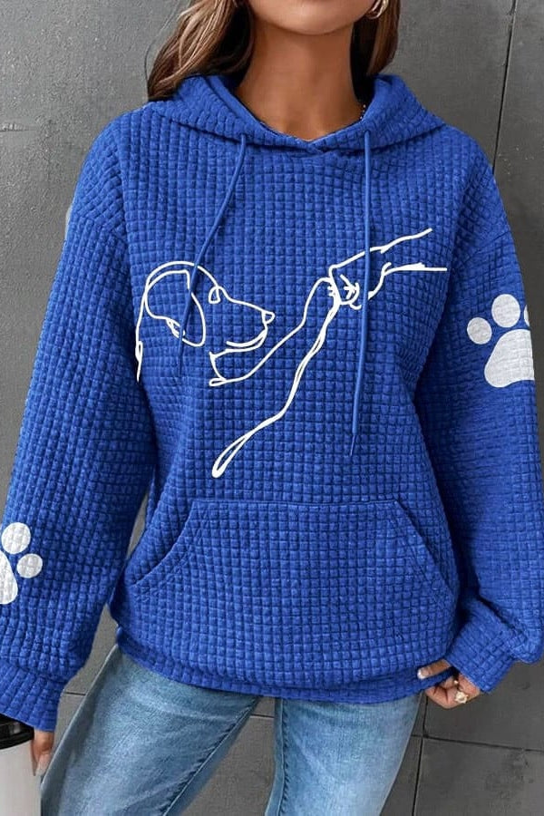 Betsy - Paw Print Waffle Hoodie
