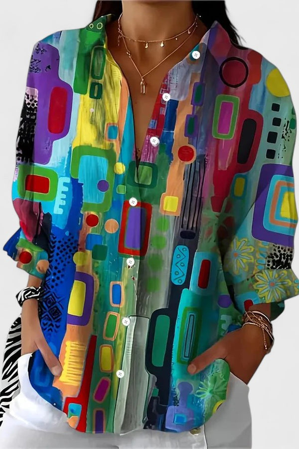 Rose™ | Elegant Geometric Pattern Blouse